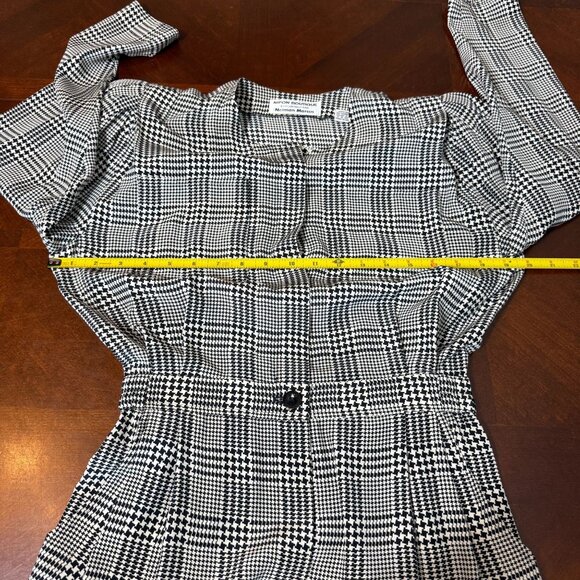 vtg Nipon Boutique‎ Dress Sz 4 Black White Silk Houndstooth Neiman Marcus - Picture 11 of 11